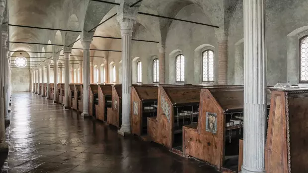 Knihovna Malatestiana v italské Ceseně, známá jako nejstarší…